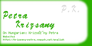 petra krizsany business card